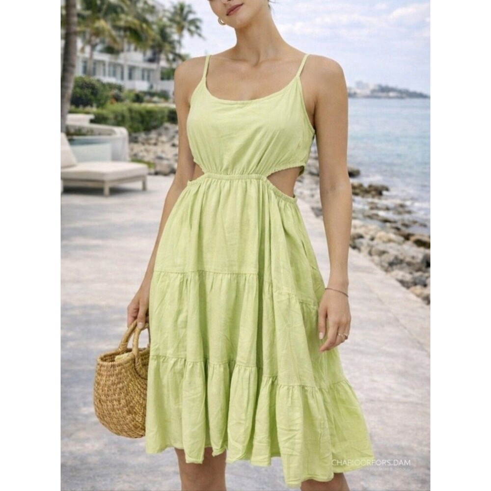 Serra Green Cut Out Dress Size Large NWOT